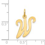 14KY Script Letter W Initial Charm - Image 4