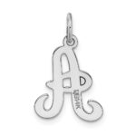 14KW White Gold Script Letter A Initial Charm - Image 4
