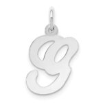 14KW White Gold Script Letter G Initial Charm