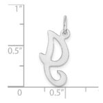 14KW White Gold Script Letter I Initial Charm - Image 3