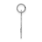 14KW White Gold Script Letter R Initial Charm - Image 2