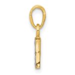 14KY with Rhodium Diamond Letter I Initial Pendant - Image 2
