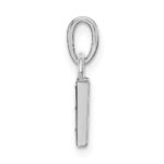 14KW Rhodium-plated Diamond Letter W Initial Pendant - Image 2