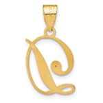 14KY Script Letter D Initial Pendant with Diamond - Image 3