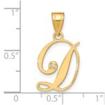 14KY Script Letter D Initial Pendant with Diamond - Image 4