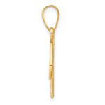 14KY Script Letter V Initial Pendant with Diamond - Image 2