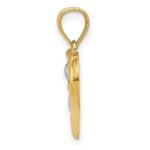 14k and White Rhodium Polished -X- and Heart Pendant - Image 2