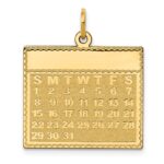 14k Sunday the First Day Engravable Calendar Pendant