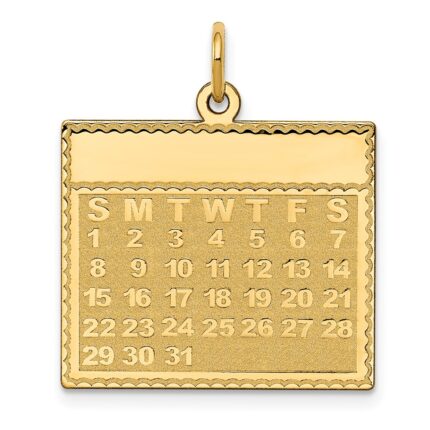 14k Sunday the First Day Engravable Calendar Pendant