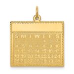 14k Thursday the First Day Engravable Calendar Pendant