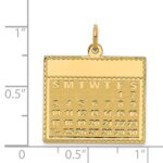 14k Friday the First Day Engravable Calendar Pendant - Image 4
