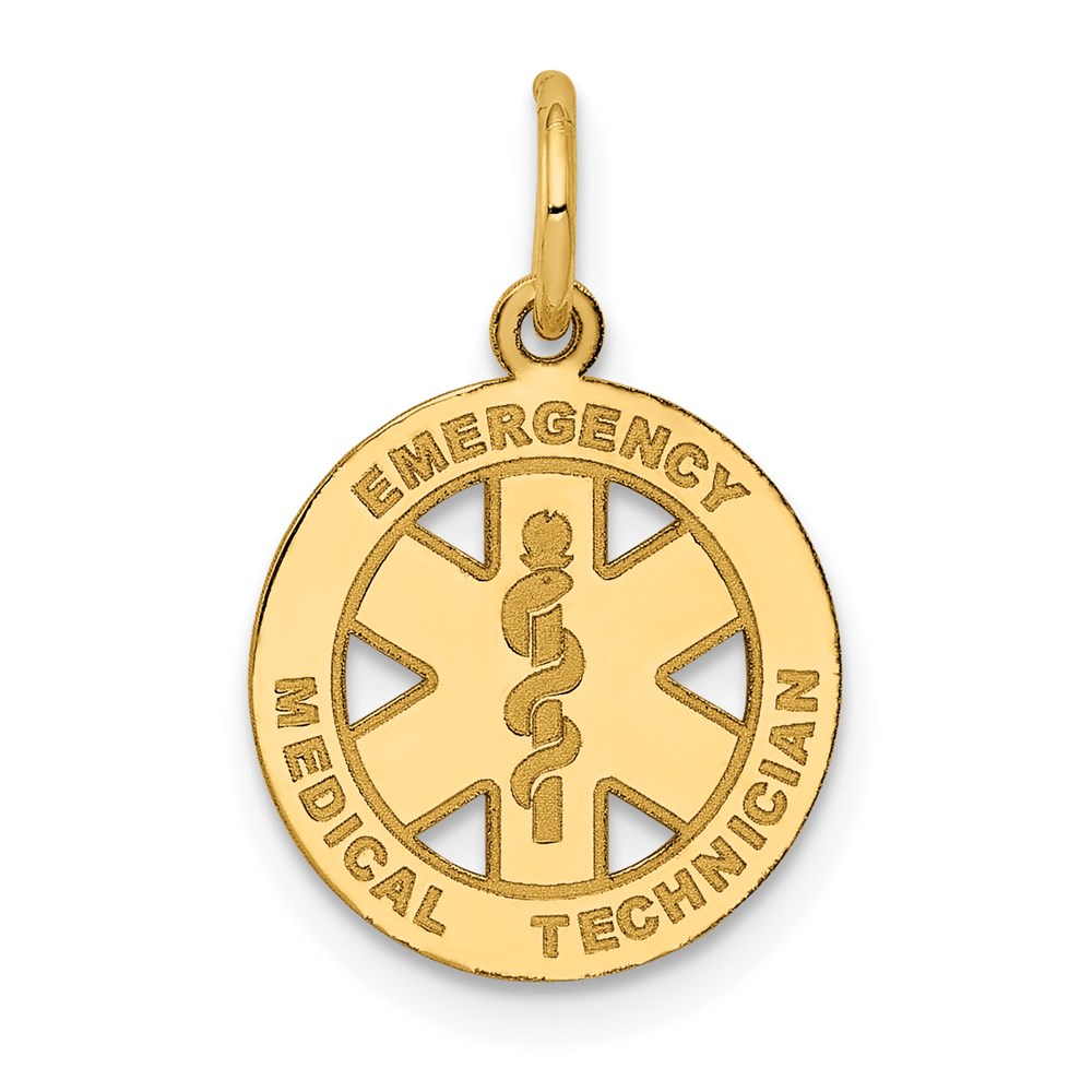 YC506.jpg 14k Small EMERGENCY MEDICAL TECHNICIAN Disc Charm - Image 1