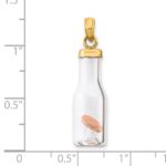 14k 3-D Mini Penny in Glass Bottle Pendant - Image 3