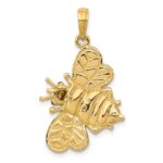 14k Enameled 3-D Bumblebee Pendant - Image 4