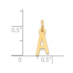 14k Small Slanted Block Letter A Initial Charm - Image 4