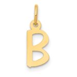 14k Small Slanted Block Letter B Initial Charm