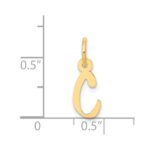 14k Small Slanted Block Letter C Initial Charm - Image 4