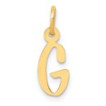 14k Small Slanted Block Letter G Initial Charm