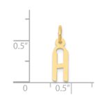 14k Small Slanted Block Letter H Initial Charm - Image 3