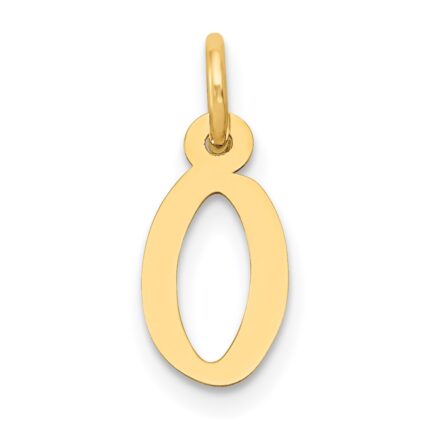 14k Small Slanted Block Letter O Initial Charm