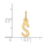 14k Small Slanted Block Letter S Initial Charm - Image 3
