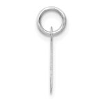 14k White Gold Small Slanted Block Letter A Initial Charm - Image 2