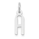 14K White Gold Small Slanted Block Letter H Initial Charm