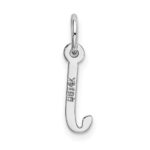 14K White Gold Small Slanted Block Letter J Initial Charm - Image 3