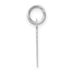 14K White Gold Small Slanted Block Letter M Initial Charm - Image 2