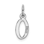 14K White Gold Small Slanted Block Letter O Initial Charm - Image 3