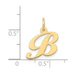 14K Small Fancy Script Letter B Initial Charm - Image 4
