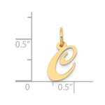 14K Small Fancy Script Letter C Initial Charm - Image 4
