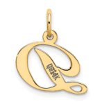14K Small Fancy Script Letter D Initial Charm - Image 3