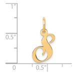 14K Small Fancy Script Letter S Initial Charm - Image 4