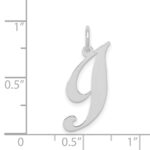 14k White Gold Small Fancy Script Letter I Initial Charm - Image 3