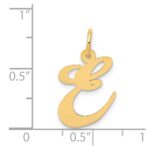 14K Medium Fancy Script Letter E Initial Charm - Image 3