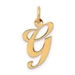 14K Medium Fancy Script Letter G Initial Charm