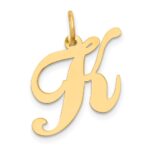 14K Medium Fancy Script Letter K Initial Charm