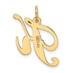 14K Medium Fancy Script Letter K Initial Charm - Image 3