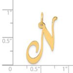 14K Medium Fancy Script Letter N Initial Charm - Image 4