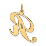 14K Medium Fancy Script Letter R Initial Charm - Image 3