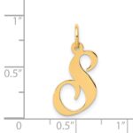 14K Medium Fancy Script Letter S Initial Charm - Image 3