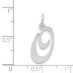 14K White Gold Medium Fancy Script Letter O Initial Charm - Image 3
