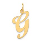 14k Large Fancy Script Letter G Initial Charm