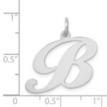 14k White Gold Large Fancy Script Letter B Initial Charm - Image 4
