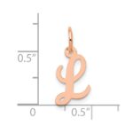 14k Rose Gold Small Script Letter L Initial Charm - Image 4