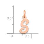14k Rose Gold Small Script Letter S Initial Charm - Image 4