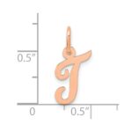 14k Rose Gold Small Script Letter T Initial Charm - Image 4