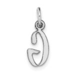 14k White Gold Small Script Letter G Initial Charm - Image 4