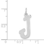 14k White Gold Small Script Letter J Initial Charm - Image 3